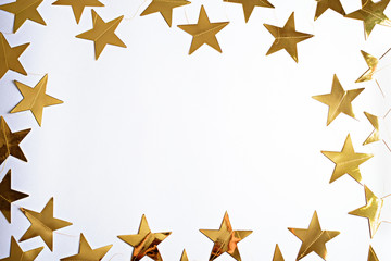 Obraz premium frame of Golden stars, christmas composition