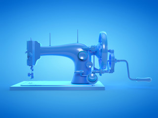 3d rendered illustration of a blue sewing machine