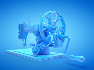 3d rendered illustration of a blue sewing machine