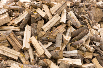 Heap of new firewood for the winter