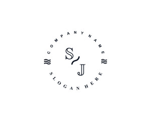  Initial SJ vintage logo template