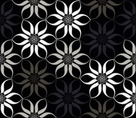 floral tracery field seamless dark silver