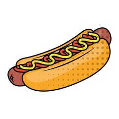 delicious hot dog fast food icon