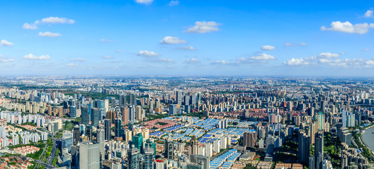 Aerial view of Shanghai skyline,China.