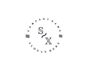  Initial SX vintage logo template