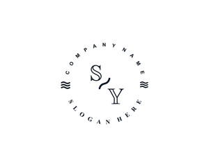  Initial SY vintage logo template