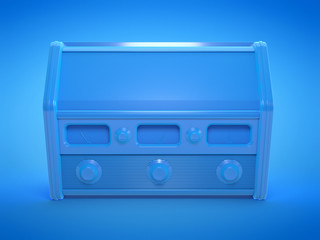 3d rendered illustration of a blue radio