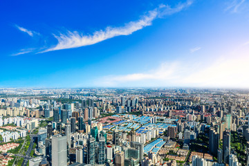 Fototapeta na wymiar Aerial view of Shanghai skyline,China.