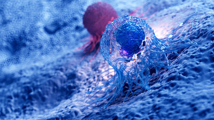 3d rendered illustration of the anatomy of a cancer cell - obrazy, fototapety, plakaty