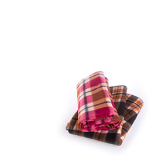blanket or folded blanket on a background new.