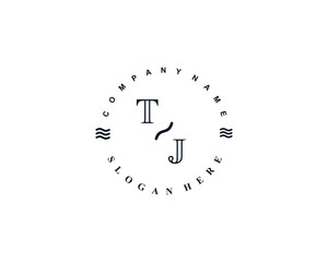  Initial TJ vintage logo template
