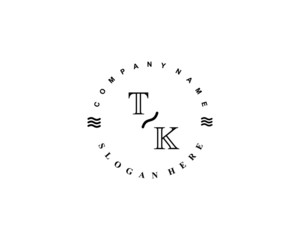  Initial TK vintage logo template
