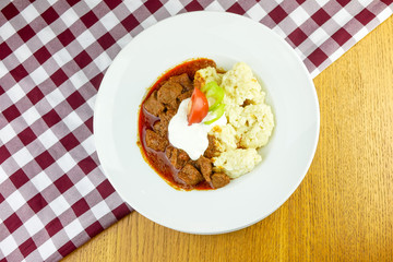 Beef dish in a restaurant