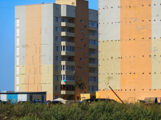 Ust-Kamenogorsk (Kazakhstan). New apartment buildings. New residential area. Housing estate. Modern...