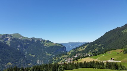 Naklejka na ściany i meble Beautiful scenery in summer time at Switzerland.