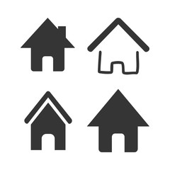 Home vector line icon set on white background.