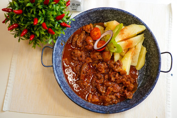 Beef dish in a restaurant