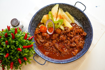 Beef dish in a restaurant