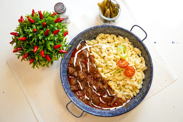 Beef dish in a restaurant