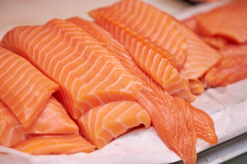 Salmon fish fillet in the kitchen 