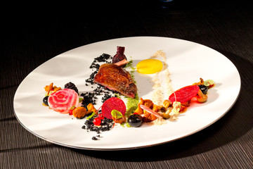 Canard , betteraves, champignons