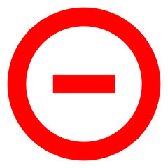 No, stop sign icon vector ESP10, red warning isolated on white