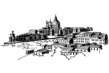 Vector sketch of cityscape of Venice