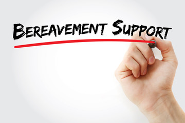 Bereavement Support text with marker, concept background