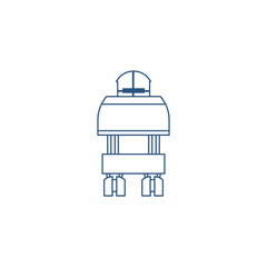 robot with wheels line style icon