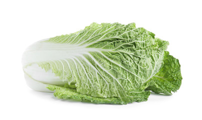 Fresh ripe Chinese cabbage isolated on white