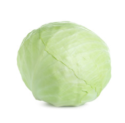 Obraz premium Whole fresh ripe cabbage isolated on white
