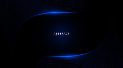 Abstract background of wavy and glowing blue lines. Vector technology digital design