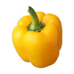 Raw yellow bell pepper isolated on white