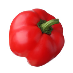 Raw red bell pepper isolated on white