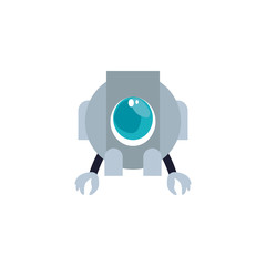 robot with two hands flat style icon