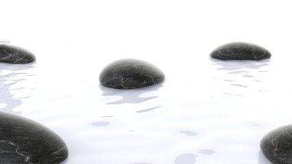 3d rendered spa illustration - floating stones