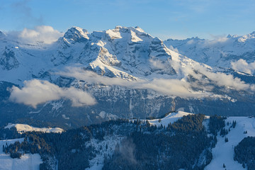 Fototapeta na wymiar Valenstöcke aus der Sicht des Stanserhorns, Innerschweiz