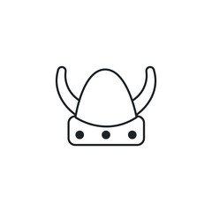 medieval viking helmet flat style icon