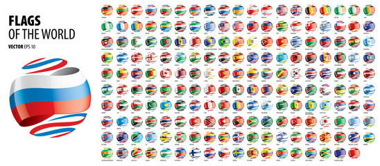 National flags of the countries. Vector illustration on white background
