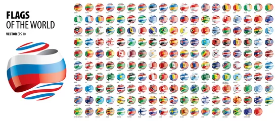 Fotobehang National flags of the countries. Vector illustration on white background © butenkow