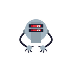 robot with two hands flat style icon