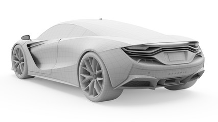 Obraz na płótnie Canvas 3d rendered wireframe illustration of a sports car
