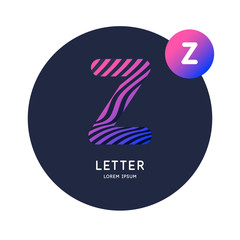 The letter Z of the Latin alphabet. Display character in a bright contemporary style.
