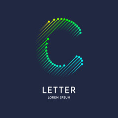 The letter C of the Latin alphabet. Display character in a bright contemporary style.