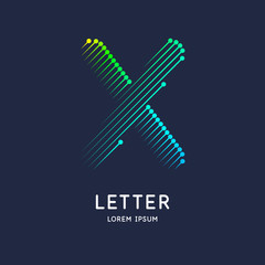 The letter X of the Latin alphabet. Display character in a bright contemporary style.