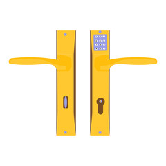 A pair of Door Handles with Key Slots