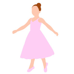  isolated, ballerina dancing in a flat style, no face