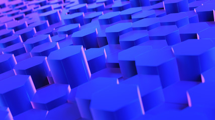 3d rendered abstract synthwave style illustration of a geometrical pattern