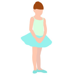 ballerina little girl dancing in a flat style
