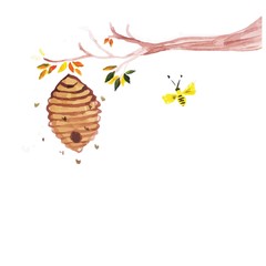 background with leaves and acorns